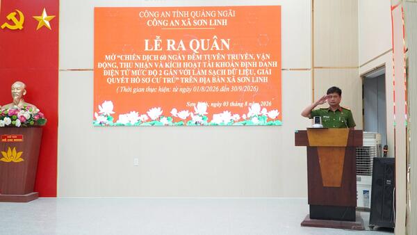 CÔNG AN XÃ SƠN LINH RA QUÂN THỰC HIỆN "CHIẾN DỊCH 60 NGÀY ĐÊM TUYÊN TRUYỀN, VẬN ĐỘNG, THU NHẬN VÀ KÍCH HOẠT TÀI KHOẢN ĐỊNH DANH ĐIỆN TỬ MỨC ĐỘ 2"